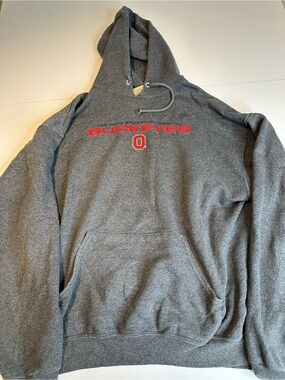 Jerzees Gray Pullover Hoodie with Drawstring